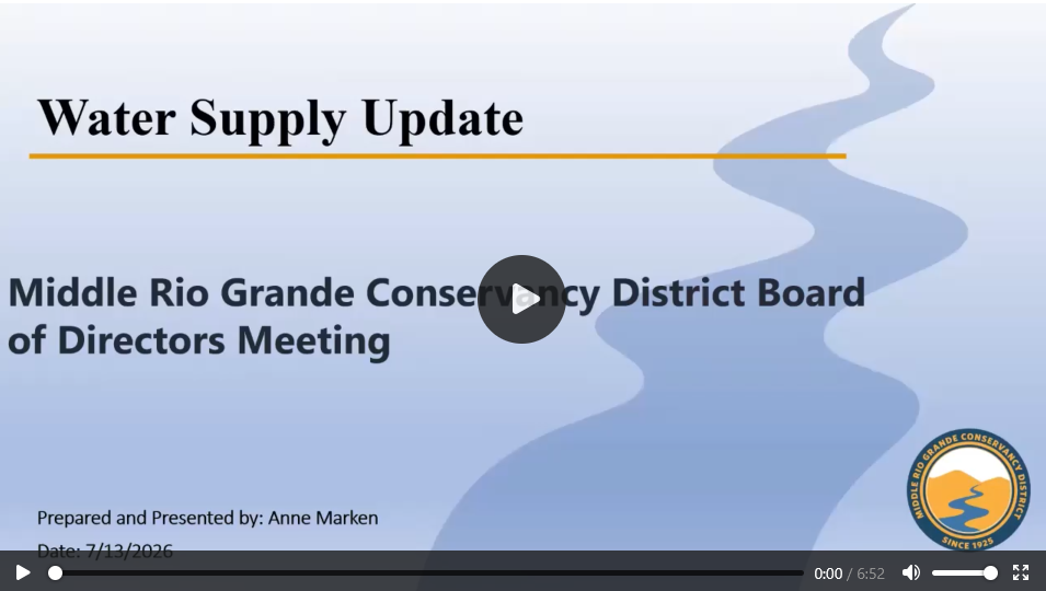 July Water Supply Update