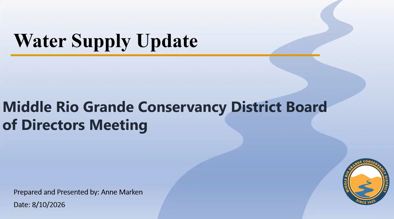 MRGCD August 2026 Water Report