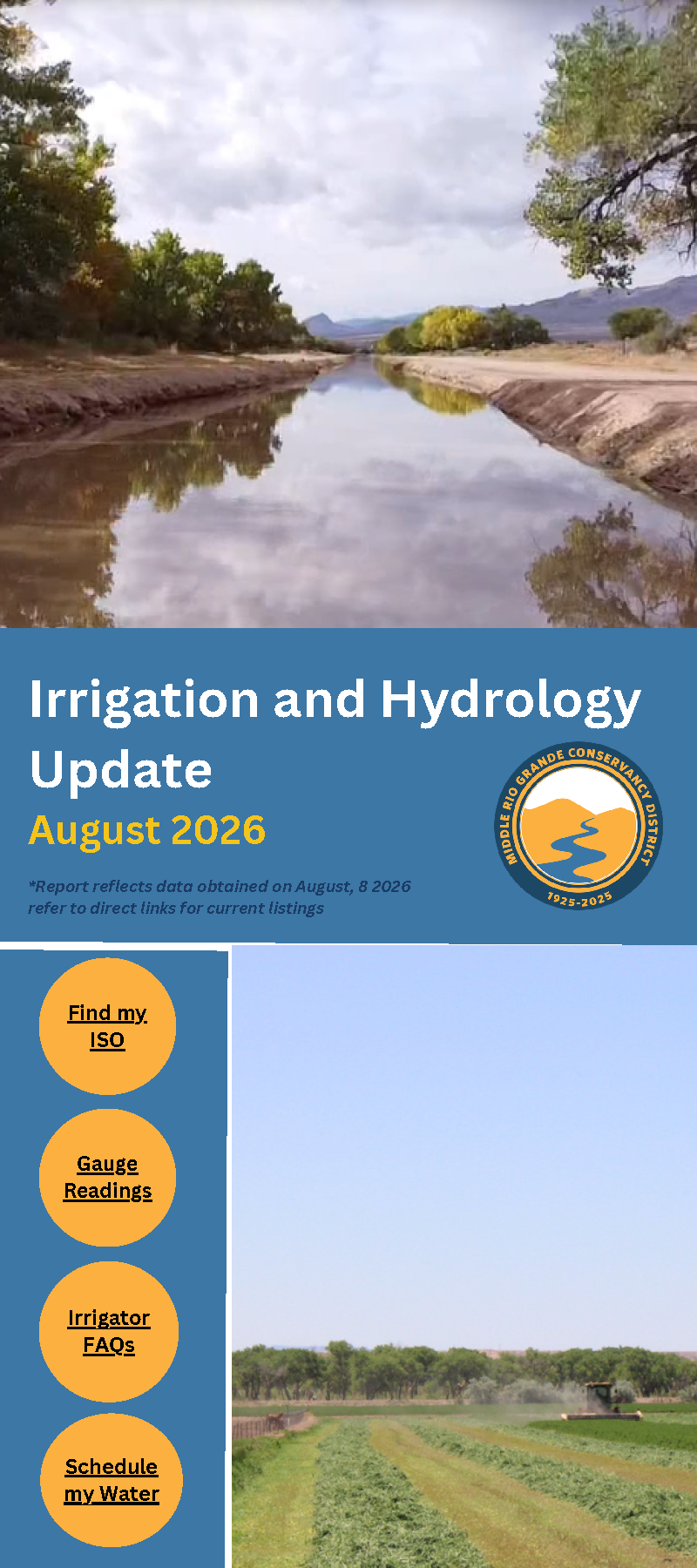 Irrigation and Hydrology Update – August 2026
