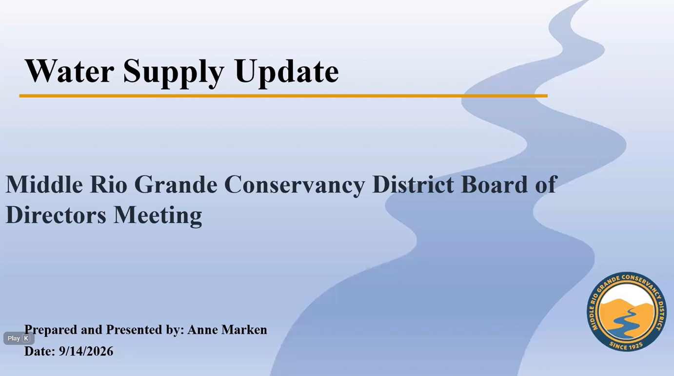 MRGCD September 2026 Water Report